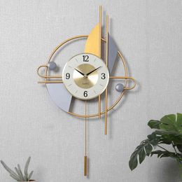 Luxury Nordic Gold Wall Clock Living Room Large Silent Metal Wall Clock Modern Design Reloj Pared Grande Home Decor LL50WC H1230