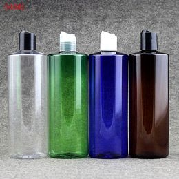 24pcs/lot Empty 500ML Plastic Squeeze Bottles with Disc Top Flip Cap Free Containers For Shampoo Lotions Liquid Packaging