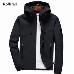 Jacket Men Zipper New Arrival Brand Casual Solid Hooded Jacket Fashion Men's Outwear Slim Fit Spring and Autumn High Quality K11 201111