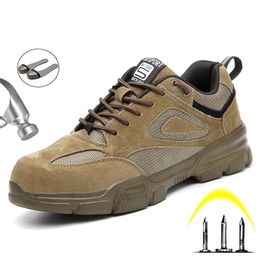 Mens Breathable Anti-smashing Men Outdoor Industrial Steel Toe Cap Work Safety Boot Sneakers Male Shoes Y200915