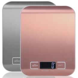 Kitchen Scale Multifunction Digital Food Scale, 11 lb 5 kg, Stainless Steel Platform with LCD Display (Rose gold/Silver) 201116