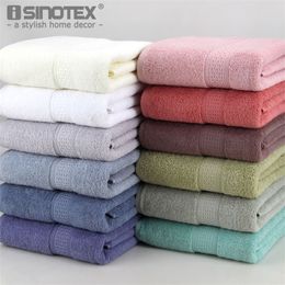 1PCS Cotton Absorbent Bath Towel Large 70*140cm Solid Quick-Drying 17 Colors Soft Beach Bath Towel Thick Spa Towel for Adult Y200429