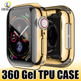 For Apple Watch Series 6 40mm 44mm Gel Electroplated TPU Watch Case Full Covered Watch Cover Protector for iWatch 5 4 3 izeso