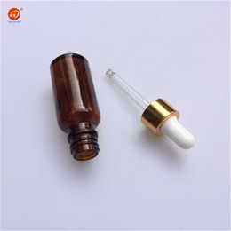 Wholesale 20ml Amber Glass Liquid Pipette Bottle Eye Dropper Oil Drops Aromatherapy 24pcs/lot