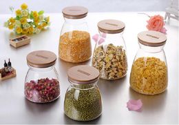 Food Jars & Canisters Lead-free Transparent Glass Airtight Tins Cork Ladder-shaped Storage Containers1