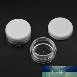100pc 3g Clear Plastic Cream Jar With White Lid Empty Cosmetic Container PS Sample Jar Facial Cream Makeup Mini Bottle