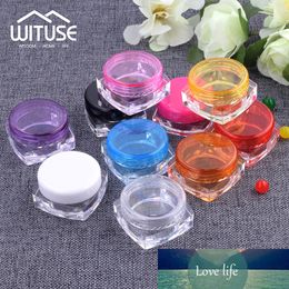 100Pcs Plastic Jar Square 3g 5g Cosmetic Containers Eyeshadow Cream Box Small Sample Makeup Sub-Bottling Nail Powder Case