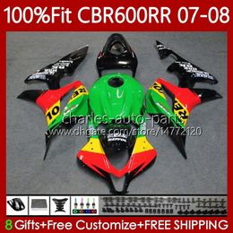 Injection mold Fairings For HONDA CBR 600CC 600 RR CC F5 600F5 2007 2008 Body 70No.103 CBR-600 CBR600 RR CBR 600RR 07-08 CBR600F5 CBR600RR Repsol green 07 08 OEM Bodywork