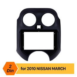 9 inch car radio Fascia Frame Panel for 2010 NISSAN MARCH in Dash Trim Installation Mount Kit 2din OEM style