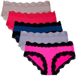 High quality women underwear set 5pcs pack panties for women solid color smooth female briefs row rise new ladies panties 2020208F