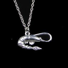 Fashion 28*15mm Shrim Prawn Crustacean Pendant Necklace Link Chain For Female Choker Necklace Creative Jewellery party Gift