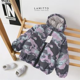 Tonytaobaby Winter New Boys and Girls Camouflage Reflective Cartoon Hooded Warm Cotton Padded Clothes Boys Coats Winter LJ201126