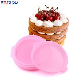 4/6/8 inch Round Silicone Pastel Layer Cake Mould Silicone Mousse Mold Round Baking Tools For Cakes Cooking Forms 201023