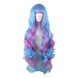 Multicolor wavy hair wig synthetic fashion female long wig