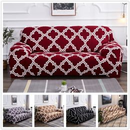 Four Season Geometric Elastic Sofa Cover Plaid Corner Shape Stretch Sectional Slipcover for Pets One Two Three Seat 220302