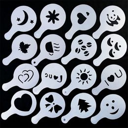 New year 16Pcs/Set Fancy Coffee Printing Template Kitchen Tools Kitchenware Coffee Spray Template Kitchen Gadgets Kitchen Accessories
