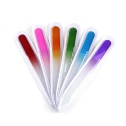 art glass nail file UK - Colorful Glass Nail Files Durable Crystal File Buffer NailCare Art Tool for Manicure UV Polish Tools a22