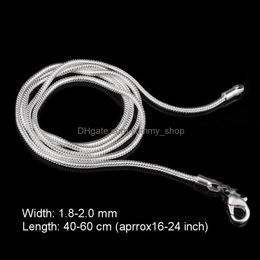 Chains Necklaces & Pendants Jewellery 1.8-2 Mm Wide Sier Plated Colour Round Snake Chain Necklace 16-30 Inch Length Drop Delivery 2021 Xeus0
