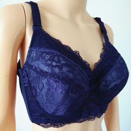 34-48 Underwear Plus Large Size Underwire Top Bh Bralette Lace Sexy Women's Bra Intimates Brassiere B C D E F G H Cup 201202