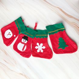 Christmas Tree Hanging Socks Santa Snowman Stocking For Children Kids Gift Candy Bags Xmas Decoration Pandent