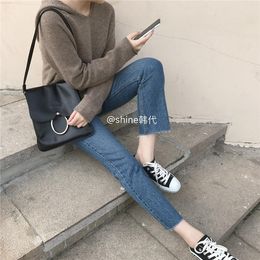 Cashmere Knitted Jumpers Woman Sweater Hooded 2Colors Korean Style Hot Sale Fashion Pullover Female Woolen Knitwear Clothes Tops 201023