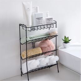 Iron 4-Layers Bathroom Toiletries Storage Holders Rack Desktop Makeup Storage Organiser Kitchen Seasoning Storage Shelf Y200429