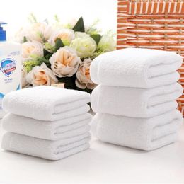 10pcs/lot Good Quality White Cheap Face Towel Small Hand Towels Kitchen Towel Hotel Restaurant Kindergarten Cotton Towel 201027