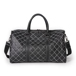 Women Men Fashion PU Leather Large Duffle Travel Bag Organiser Sports Gym Bags Outdoor Shoulder Crossbody Bag Weekend Handbags