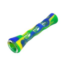 Straight Smoking Accessories Glass Pipe Soft Silicone Water Smoke Pipes Originality Home Portable Camouflage New Arrival 2 7gl M2