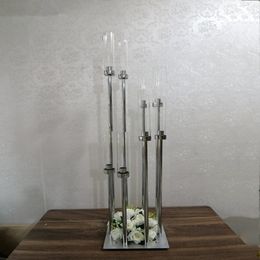 8 Heads Metal Decor Candelabra Wedding Table Centerpiece Acrylic Candle Holder Candlestick Holder For Home senyu473