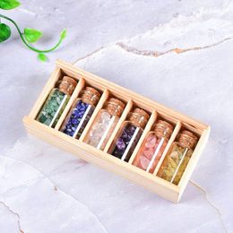 1set Natural Crystal Gravel Specimen Collection Rose Quartz Amethyst Glass Bottle Home Decor Lovers Gift Souvenir Wishin jlliux