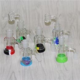 Smoking Accessories Glass Reclaim Catcher Adapters 14mm 18mm Male Female 45 90 With quartz bangers Ash Catchers Adapter For Water Bongs Dab Rigs DHL