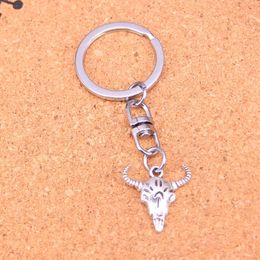 Fashion Keychain 21*20mm skull bull ox Pendants DIY Jewelry Car Key Chain Ring Holder Souvenir For Gift