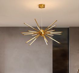 Modern Led Chandelier Lamp For Living Room Dining Creative Design Luxury Gold Branches Villa Loft Ceiling Hanging Light Fixture