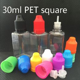 30ml LDPE PET juice liquid Plastic Long Dropper Bottle Empty Needle Oil Bottles jar Container storage With Colourful Childproof Cap