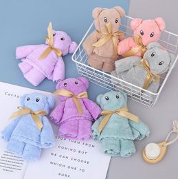 30*30cm Coral Velvet Cartoon Towels Water Absorption Towel Bear Wash Face Towel Hand Gift Adult Gift Towels YL1412