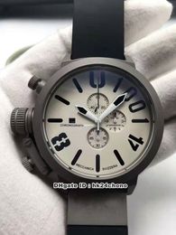 New Left Handed U-1001 50mm Date Quartz Chronograph Mens Watch Black Dial Rubber Strap Gents Sport Watches 9 Colours