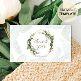 200pcs Custom Thank You Cards Thank You For Your Order Garland thank you card Personalised Business Wedding invitation H1231