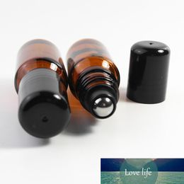 10ml Refillable Thick Amber Bottles Mini Roll on Glass Packaging Bottle with Stainless Steel Roller Ball Wholesale LX5925