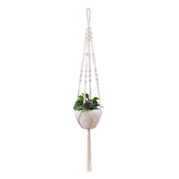 88cm to 150cm Garden Decorations Hanging Baskets Macrame Handmade Rope Pot Holder flower Plant Hanger ropes basket net bag Flower For Indoor Outdoor Home Decor