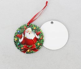 300pcs Christmas Decorations Sublimation MDF Single Circle Shape Pendant Hot Transfer Printing