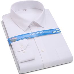 Men's Dress Shirt White Twill Long Sleeve Business Wedding Slim Fit Cotton Office High Quality Male Blouse 201123