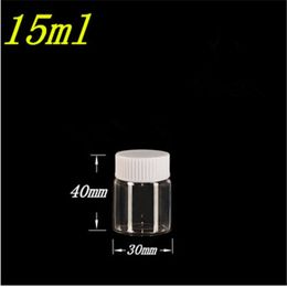 30x40x21mm 15ml Glass Bottles With Plastic Cap Transparent Empty Jars Cosmetic Containers 24pcs