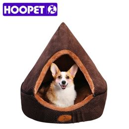 HOOPET Pet Cat Tent Dog House All Seasons for dogs Dirt-resistant Soft Yurt Bed with Double Sided Washable Cushion 201201