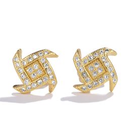 Charming Earrings Mens Gold Silver Colors Bling Iced Out Diamond Cross Stud Earring Fashion Earings Nice Gift for Friends