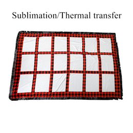 Cheapest! Sublimation panels blanket Red Plaid Sublimation Blankets 20 panels Rug Thermal Transfer Blankets Free Shipping A02