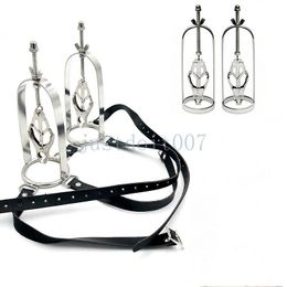 Clover Clip Stainless Steel Bondage Tour Metal Belt Couple Flirt Nipple Breast Pinching SM Torture Clips for
