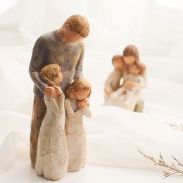 christmas figurines home decoration accessories for living room modern Home decor Nordic style love family figure crafts gift 201204