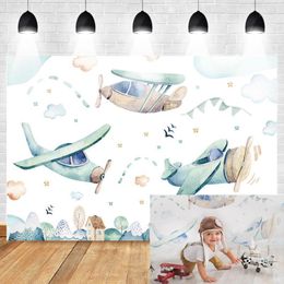 Background Material Neoback Cartoon Backdrop For Pography Celebration Birthday Po Plane Banner Boys Cloud And Sky Vinyl Cloth1