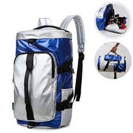 Glitter Women Gym Bag Travel Backpack Outdoor Sports Bag For Boys Girls School Student Backpack Fitness Bag Shoulder Q0705